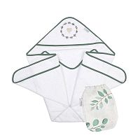 KLUPS Osuška s kapucňou a mušelínovou žinkou Savanna 1×1 ks, nedráždi detskú pokožku