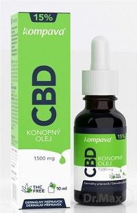 Kompava CBD konopný olej 15 % 1×10 ml, 1500 mg