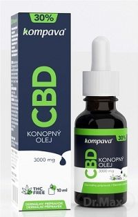 Kompava CBD konopný olej 30% 1×10 ml, 3000 mg