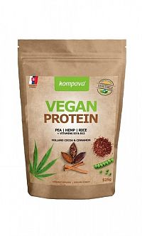 Kompava VEGAN PROTEIN 525 g - prášok, 100% rastlinný proteín, čokoláda a škorica