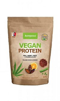 Kompava VEGAN PROTEIN prášok, 100% rastlinný proteín, čokoláda a pomaranč, 1x525 g
