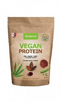 Kompava VEGAN PROTEIN prášok, 100% rastlinný proteín, čokoláda a višňa, 1x525 g