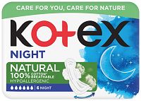 KOTEX vložky Natural Night single 6 ks 1×1 ks