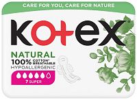 KOTEX vložky Natural Super single 7 ks 1×1 ks