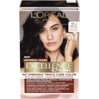 L'Oréal Paris Excellence Creme Universal Nudes permanentná farba na vlasy 2U Čierno-hnedá 1×1 ks, farba na vlasy