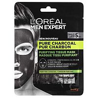 L'Oréal Paris Men Expert Pure Charcoal textliná pleťová maska 30g