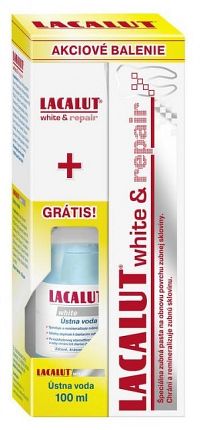 LACALUT white repair + Ústna voda White zubná pasta 75 ml + ústna voda 100ml