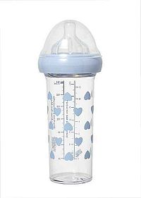 LE BIBERON FRANCAIS X BONTON Dojčenská fľaša BONTON Blue hearts, 210 ml, 0+m 1×210 ml, dojčenská fľaša