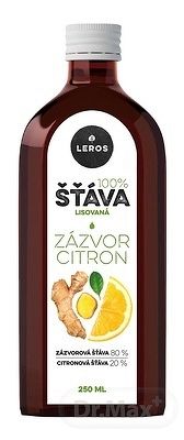 LEROS 100% ŠŤAVA ZÁZVOR CITRÓN 1×250 ml, výživový doplnok