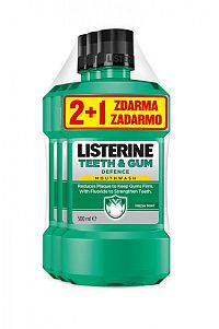 LISTERINE TEETH & GUM DEFENCE 2+1 ústna voda 3x500 ml, 1x1 set