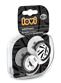 Lovi Dynamický utišujúci cumlík 18m+ Salt&Pepper 1×2 ks, cumlík