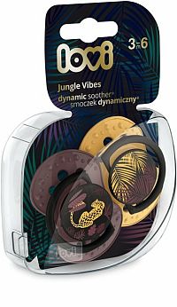 Lovi Dynamický utišujúci cumlík 3-6m 2ks Jungle Vibes Girl 1×2 ks, utišujúci cumlík 3-6m