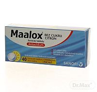 Maalox bez cukru citron tbl mnd 400 mg/400 mg (blis.) 1x40 ks