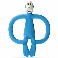 MATCHSTICK MONKEY Hryzátko a zubná kefka, bez chvosta - blue 1×1 ks, hryzátko pre deti