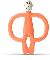 MATCHSTICK MONKEY Hryzátko a zubná kefka, bez chvosta - orange 1×1 ks, hryzátko pre deti