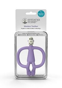 MATCHSTICK MONKEY Hryzátko a zubná kefka, bez chvosta - purple 1×1 ks, hryzátko pre deti
