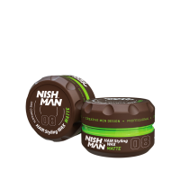 Matný vlasový vosk  Čierna vanilka Nishman 08 Matte Look 150g