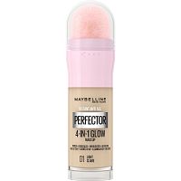 Maybelline Instant Age Rewind Perfector 4-In-1 Glow rozjasňující tekutý make-up s houbičkou 01 Light 20 ml
