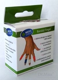 MEDIC Bandáž Finger Červená 1×1 ks, rýchloobväz elastický, rozmer 2,5 cm x 4,5 m
