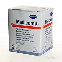 MEDICOMP kompres z netkaného textilu, sterilný (5x5 cm) 25x2 (50 ks)