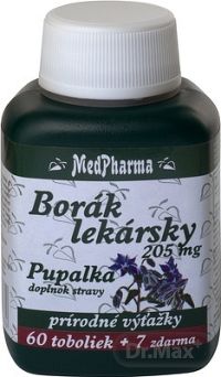 MedPharma BORÁK LEKÁRSKY 205 mg + PUPALKA 1×67 cps, doplnok výživy