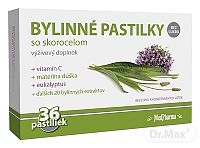MedPharma BYLINNÉ PASTILKY Bez cukru so skorocelom, materina dúška, vitamín C 1x36 ks