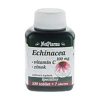 MedPharma ECHINACEA 100MG, VITAMÍN C, ZINOK tbl 100+7 zadarmo (107 ks)