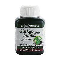 MedPharma GINKGO BILOBA + GUARANA tbl 60+7 zadarmo (67 ks)