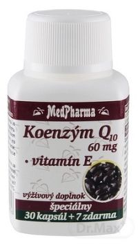 MedPharma KOENZÝM Q10 60 mg + Vitamín E 1×37 cps, výživový doplnok