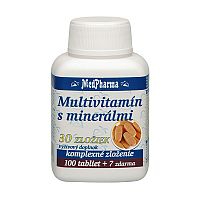 MedPharma MULTIVITAMÍN S MINERÁLMI 30 ZLOŽIEK tbl 100+7 (107 ks)