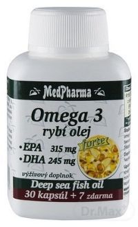 MedPharma OMEGA 3 rybí olej forte - EPA, DHA cps 30+7 (37 ks)