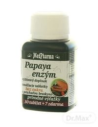 MedPharma PAPAYA ENZYM cmúľacie pastilky 30+7 (37 ks)