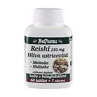 MedPharma REISHI 250 mg, Hliva ustricovitá tbl (huby s betaglukánmi) 60+7 (67 ks)