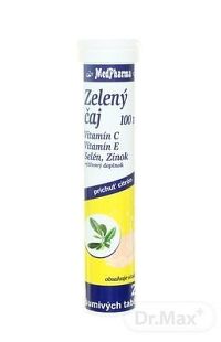 MedPharma ZELENÝ ČAJ 100 MG + Vit. E, C + Se + Zn tbl eff 1x20 ks