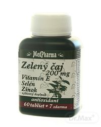 MedPharma ZELENÝ ČAJ 200 MG + Vit. E + Se + Zn tbl 60+7 (67 ks)