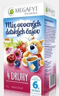 MEGAFYT MIX ovocných detských čajov 4 DRUHY 20×2 g, od ukončeného 6. mesiaca