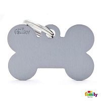 MF BIG BONE ALUMINUM GREY 2,5x3,8cm gravírovateľný prívesok sivý