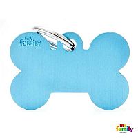 MF BIG BONE ALUMINUM LIGHT BLUE 2,5x3,8 cm gravírovateľný prívesok