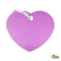 MF BIG HEART ALUMINUM PURPLE 3,1x3,76 cm gravírovateľný prívesok