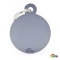 MF BIG ROUND ALUMINUM GREY 3,93x3,17 cm gravírovateľný prívesok