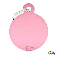 MF BIG ROUND ALUMINUM PINK 3,93x3,17 cm gravírovateľný prívesok