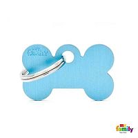 MF SMALL BONE ALUMINUM LIGHT BLUE 1,9x3 cm gravírovateľný prívesok