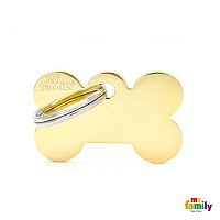 MF SMALL BONE GOLDEN BRASS 1,9x3 cm gravírovateľný prívesok