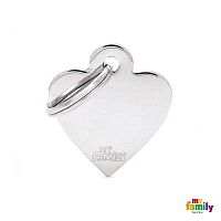 MF SMALL HEART CHROMED BRASS 2,8x2,5cm gravírovateľný prívesok