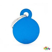 MF SMALL ROUND ALUMINUM BLUE 2,85x2,15cm gravírovateľný prívesok modrý