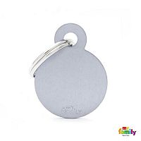 MF SMALL ROUND ALUMINUM GREY 2,85x2,15 cm gravírovateľný prívesok