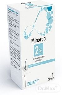 Minorga 2 % dermálny roztok sol der (fľ.HDPE+3 aplik.s dýzou+2 aplik.so špičkou) 3x60 ml
