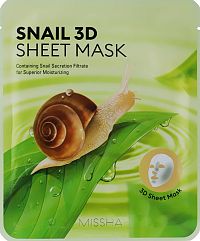 Missha Snail 3D Sheet Mask 23 g / 1 sheet 1×23 g / 1 sheet