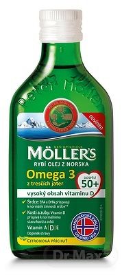 MOLLER´S Omega 3 RYBÍ OLEJ dospelí 50+ citrónová príchuť 1x250 ml
