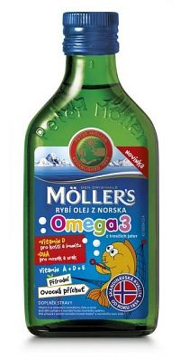 MOLLER´S Omega 3 RYBÍ OLEJ Ovocná aróma z pečene tresiek, 250 ml